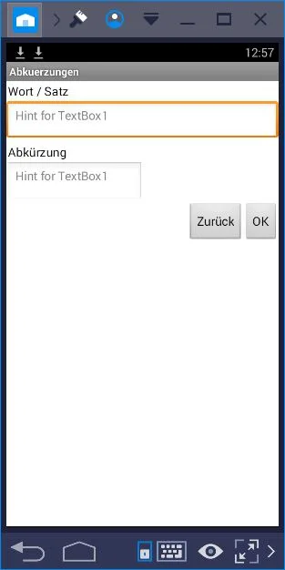 Eingabe von Abkürzungen